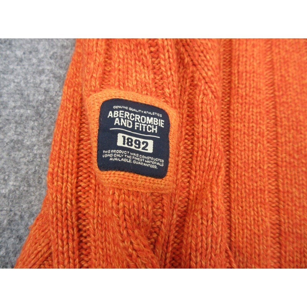 Abercrombie & Fitch Sweater Womens Extra Large Orange Turtle Neck Knit Lambswool - Picture 10 of 10